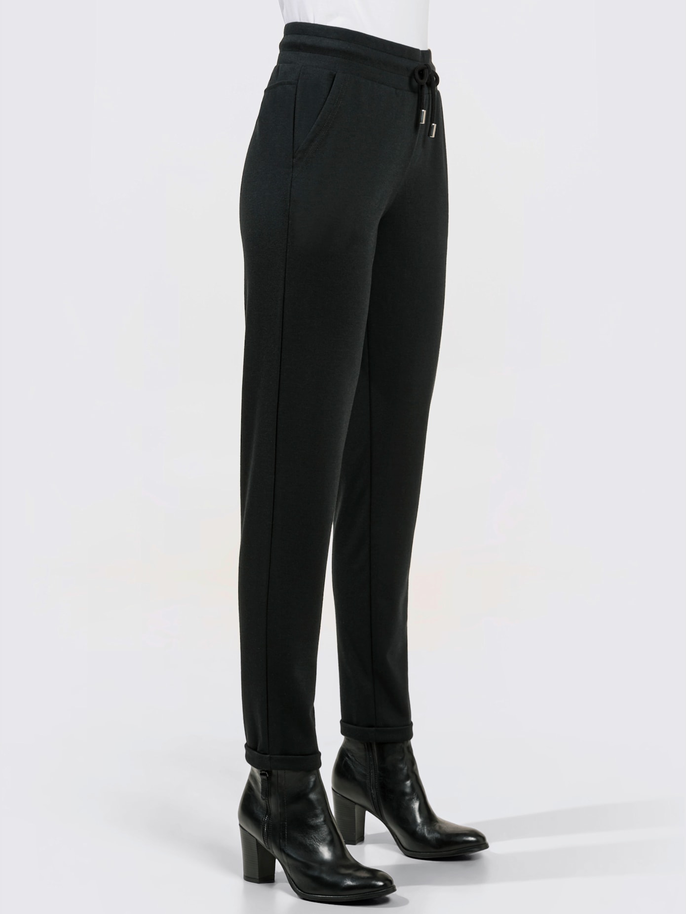 Pantalon jersey interlock à repassage superflu