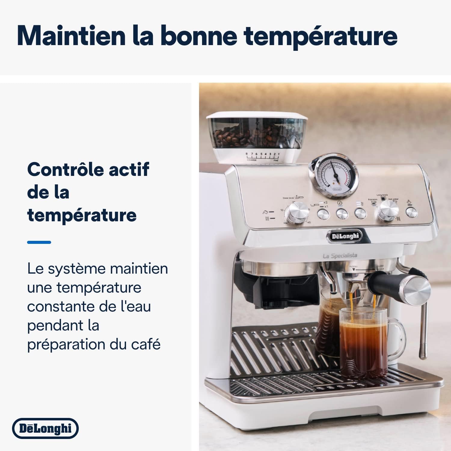 De'Longhi La Specialista Arte EC9155.MB, Machine Expresso Manuelle, Moulin intégré avec 8 finesses de mouture, Contrôle Actif de la Température, Buse vapeur MyLatte Art, Métal/Noir [Classe énergétique A+]