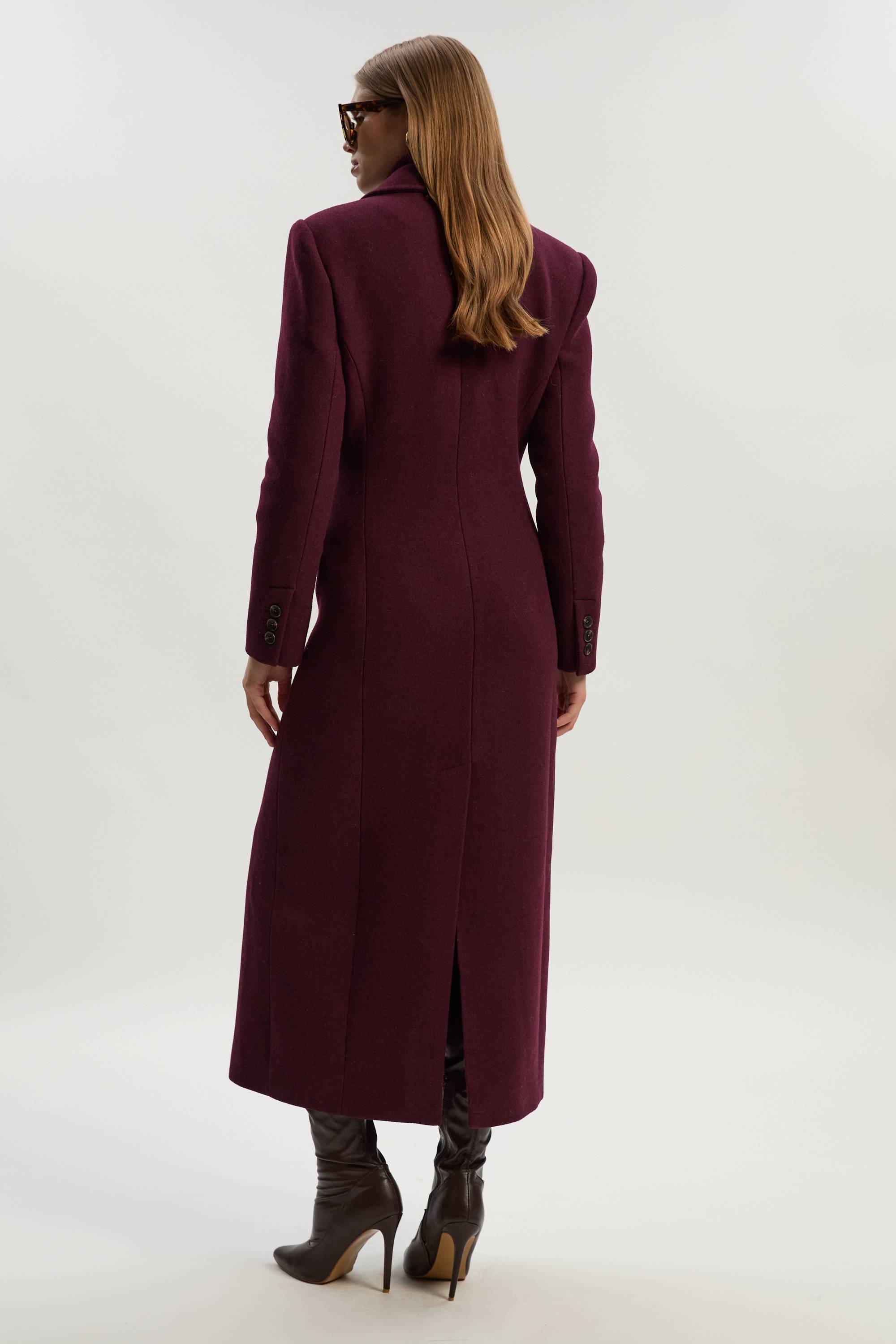 KarenMillen Manteau Maxi Ajusté en Mélange de Laine
