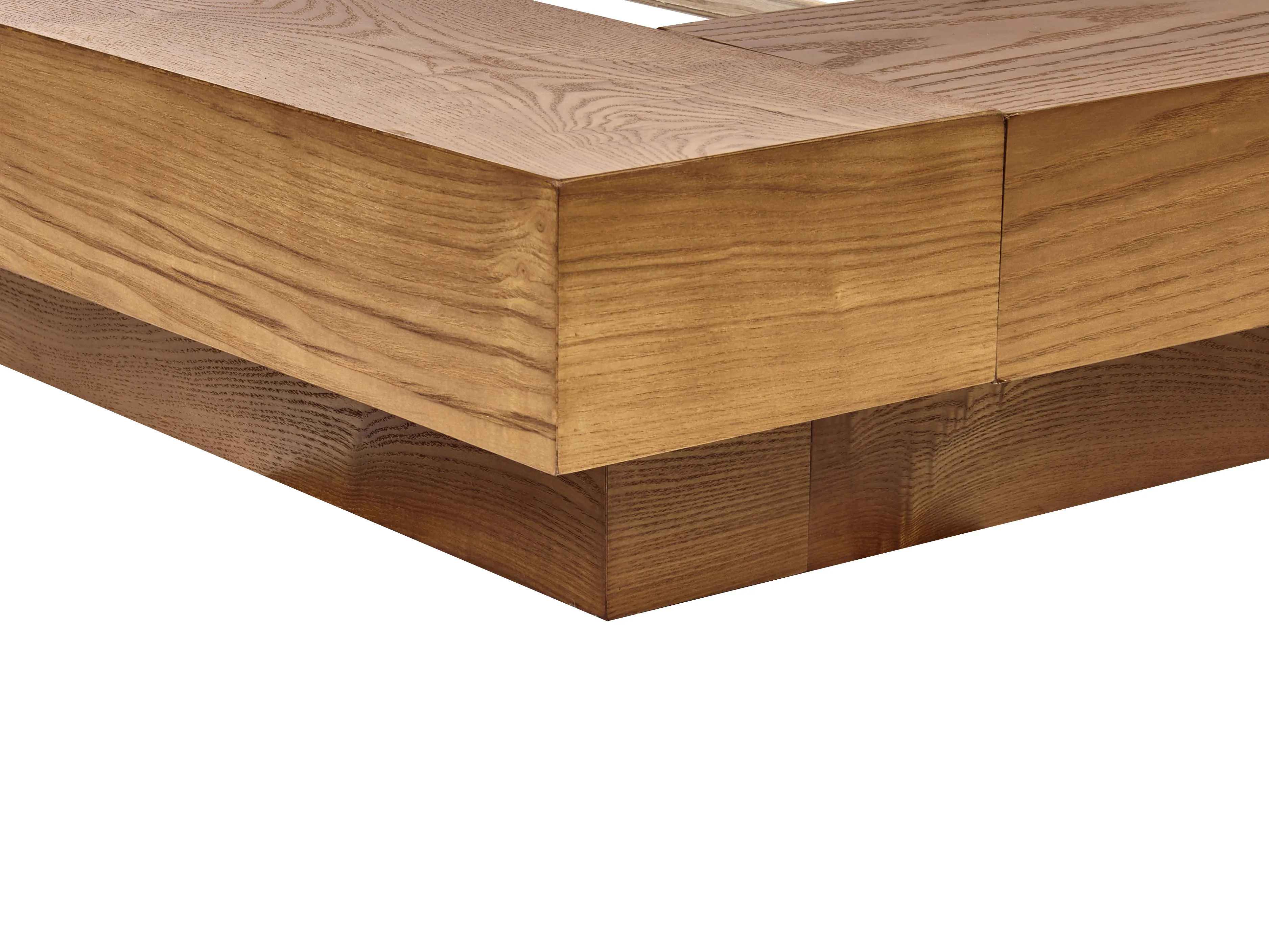 Bed Bouclé ZEN 180 x 200 cm Natuurlijk essenhout