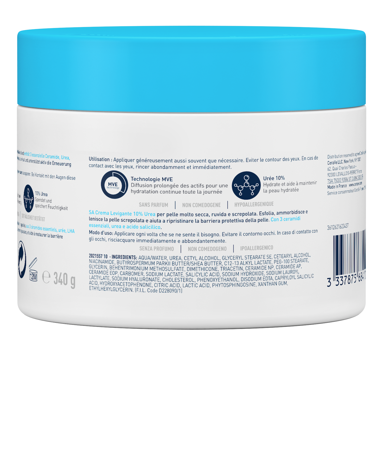 CERAVE SA Glättende Feuchtigkeitscreme<br>340 g, Topf, Creme