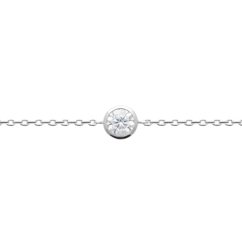 Bracelet Femme - Argent 925 - Oxyde de zirconium - Longueur : 18 cm