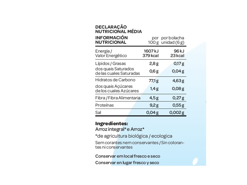 GALETES SALUTEM ARROZ SEM SAL BIO 130G