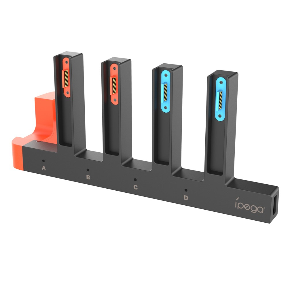 (4-fach) Ladestation Charging Dock für Nintendo Switch 2 Joy-Con Controller - Schwarz / Rot