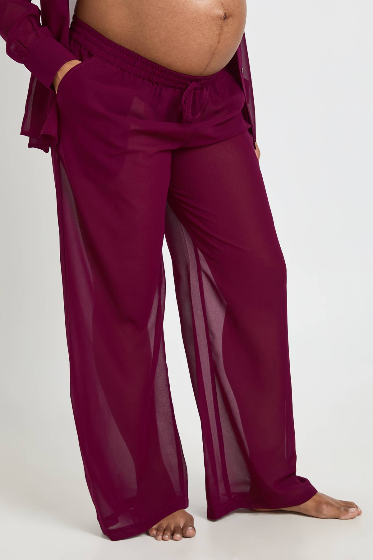 boohoo Pantalon De Plage En Mousseline De Maternité
