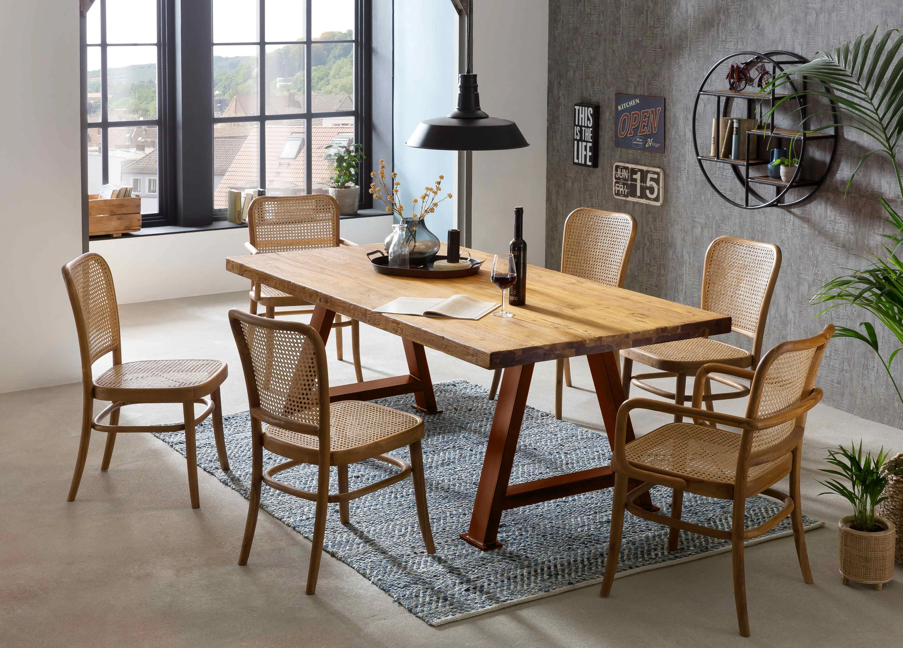Tisch 200x100 Teak Holztisch Esstisch Küchentisch Wohnzimmertisch Speisetisch