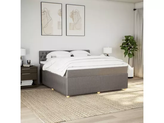 Sommier à lattes de lit avec matelas Taupe 180x200 cm Tissu