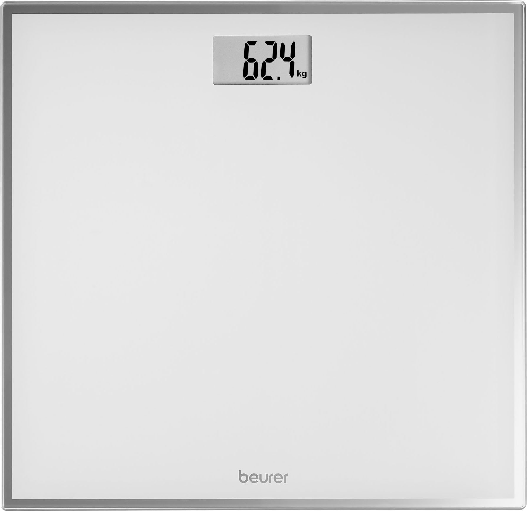 BEURER Personenwaage »GS 120, kompakte Glaswaage aus Sicherheitsglas mit nur 1,8 cm Höhe« Tragkraft bis 150 kg, platzsparendes Format mit 27 x 26 cm
