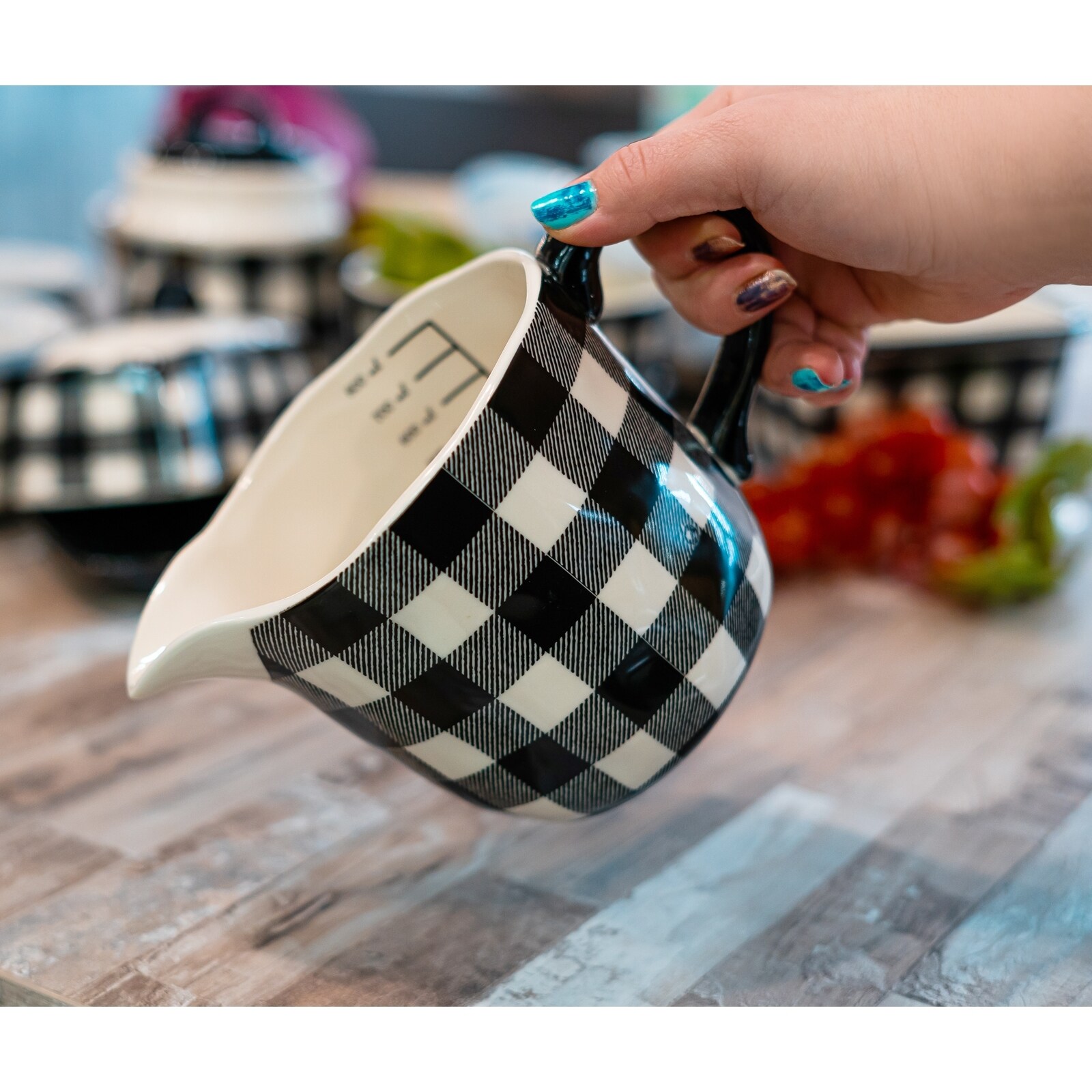 neuetischkultur Milchkrug aus Keramik 900 ml Squares
