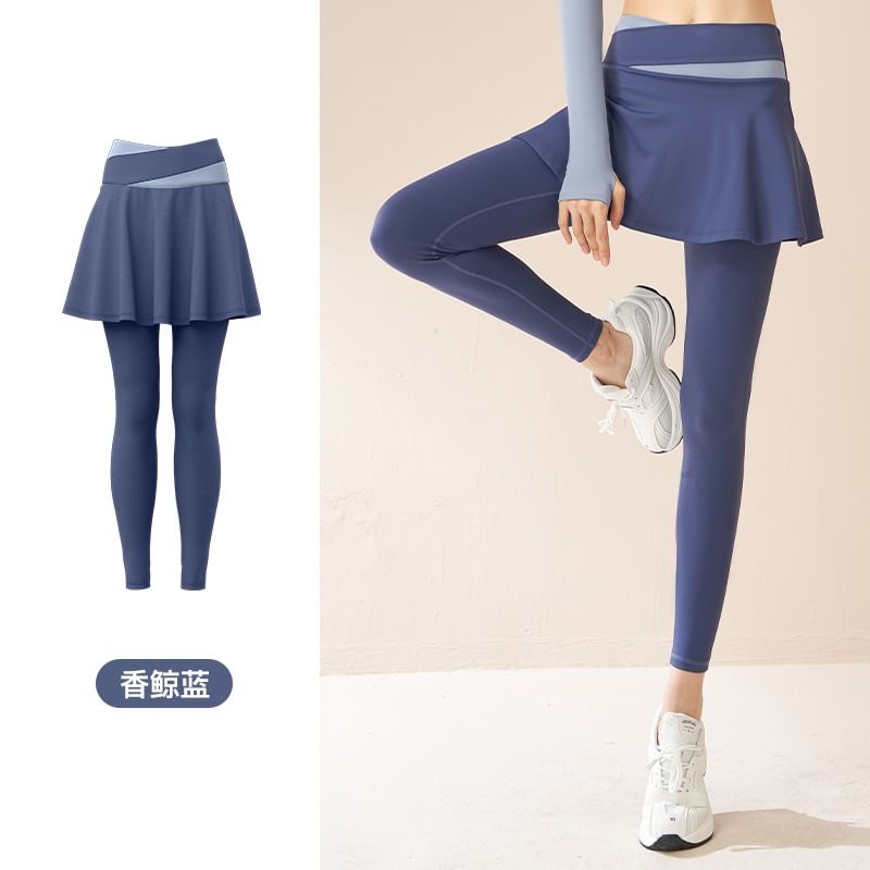 GearGal - Yogalegging met hoge taille en tweekleurige rok