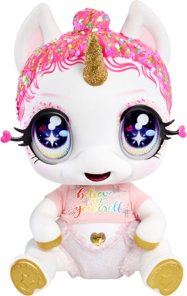 Glitter Babyz Unicorn Doll- White Rainbow  (Lunita Sky)