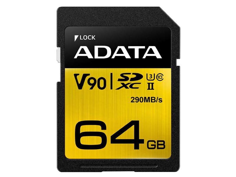 ADATA SDXC-Karte Premier ONE UHS-II 64 GB SD-Karte, Class 10 U3 UHS-II V90, 64 GB