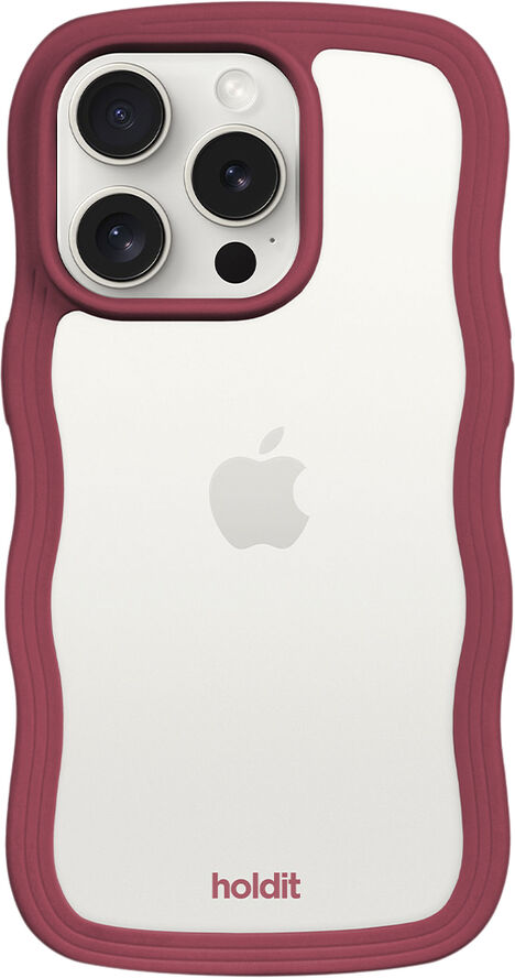 HoldIt Wavy Case iPhone 15 Pro Max Rød