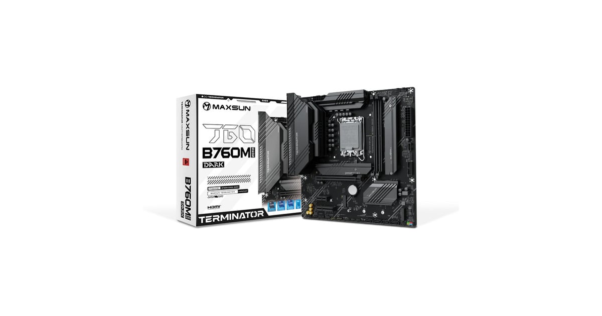MAXSUNMS-Terminator B760M GKD5 DARK socket 1700 moederbord  (Zwart, RAID, 2.5 Gb-LAN, Sound, µATX)
