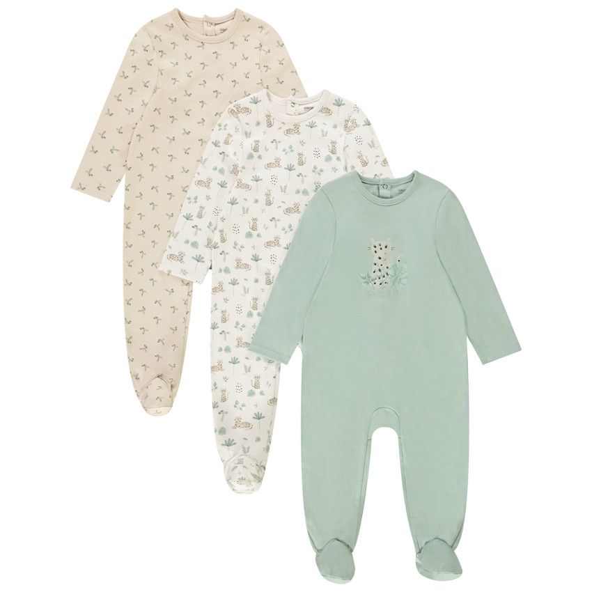 Lot de 3 dors-bien léopard pour bébé avec ouvertures différentes selon l'âge - Vert