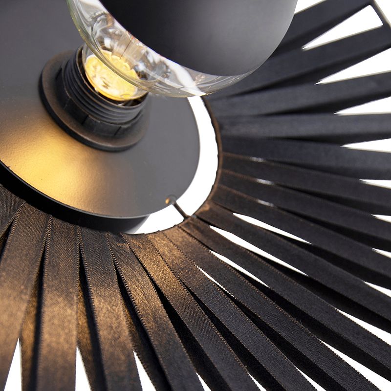 Landelijke wandlamp zwart 40 cm - Leia