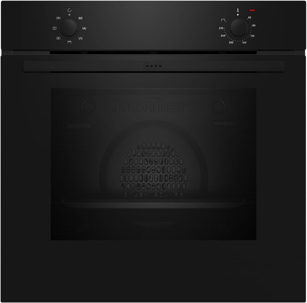 NEFF B1DCA0AK0, N30, Einbau-Backofen integrierbar, 5 Beheizungsarten, 3D Heißluft, CircoTherm, Schnellaufheizung, 60 x 60cm, Schwarz