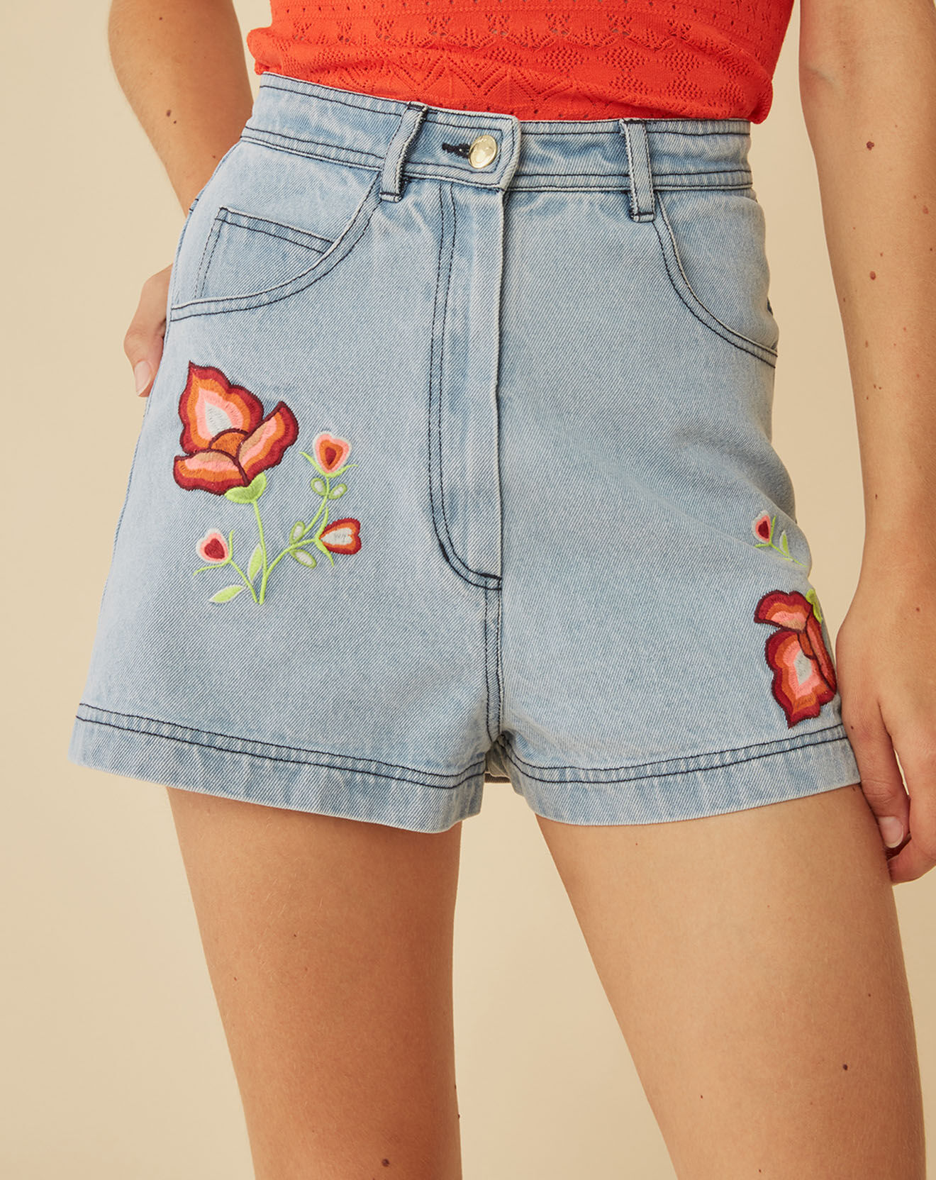 Manoush Short brodé Amerinjean bleu