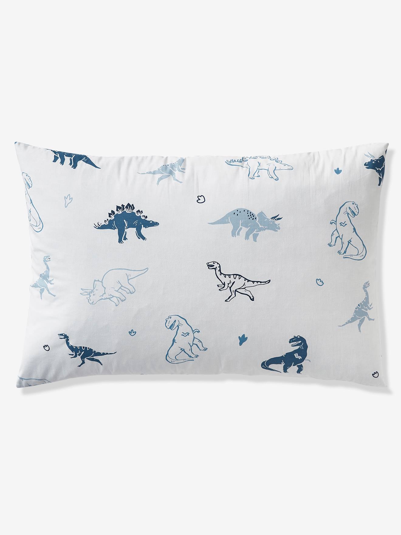 Conjunto de cama infantil Hello Dinos com capa de edredom e fronha, estampa básica branca clara.