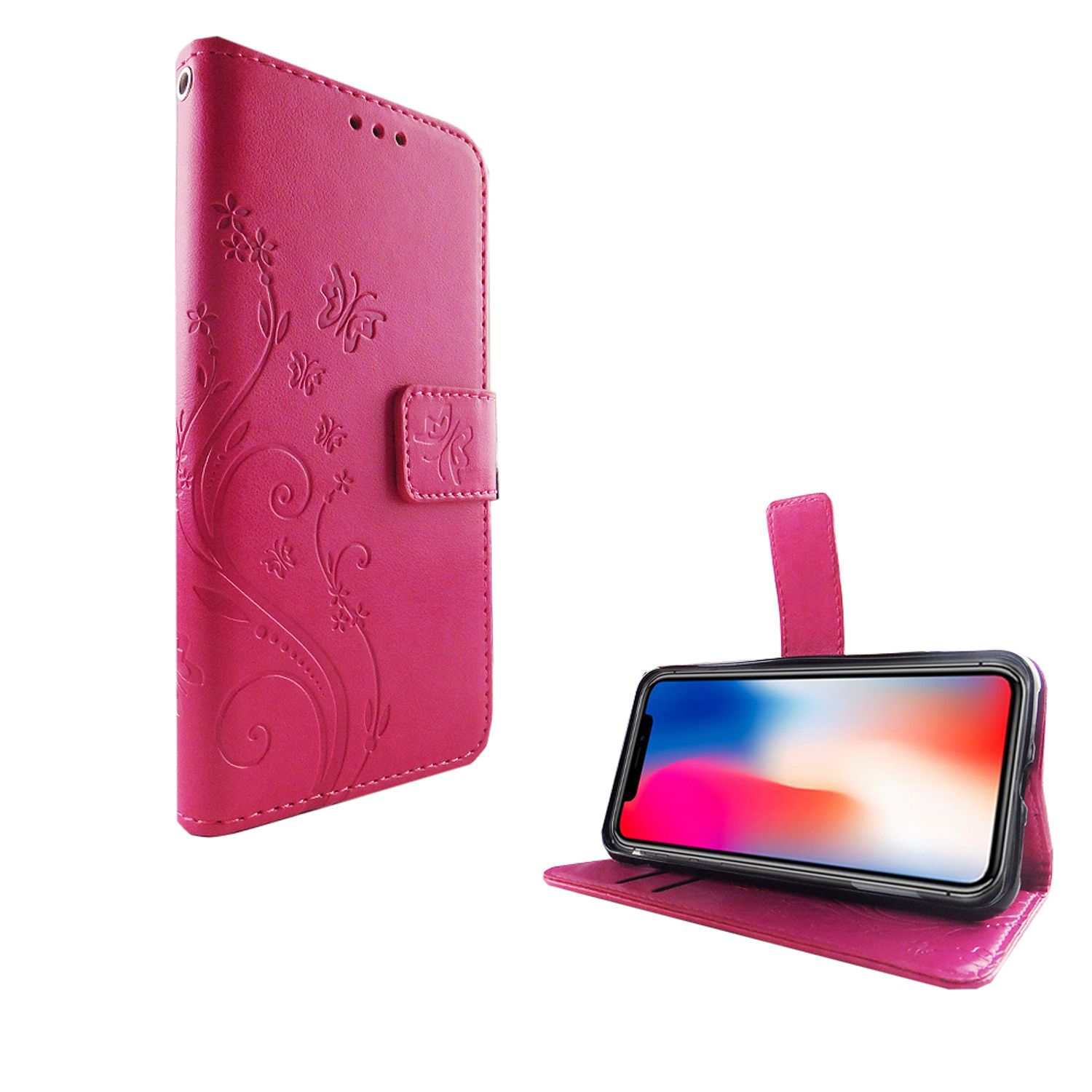 Hülle Handy Schutz für Apple iPhone XS Case Cover Tasche Wallet Etui Handyhülle