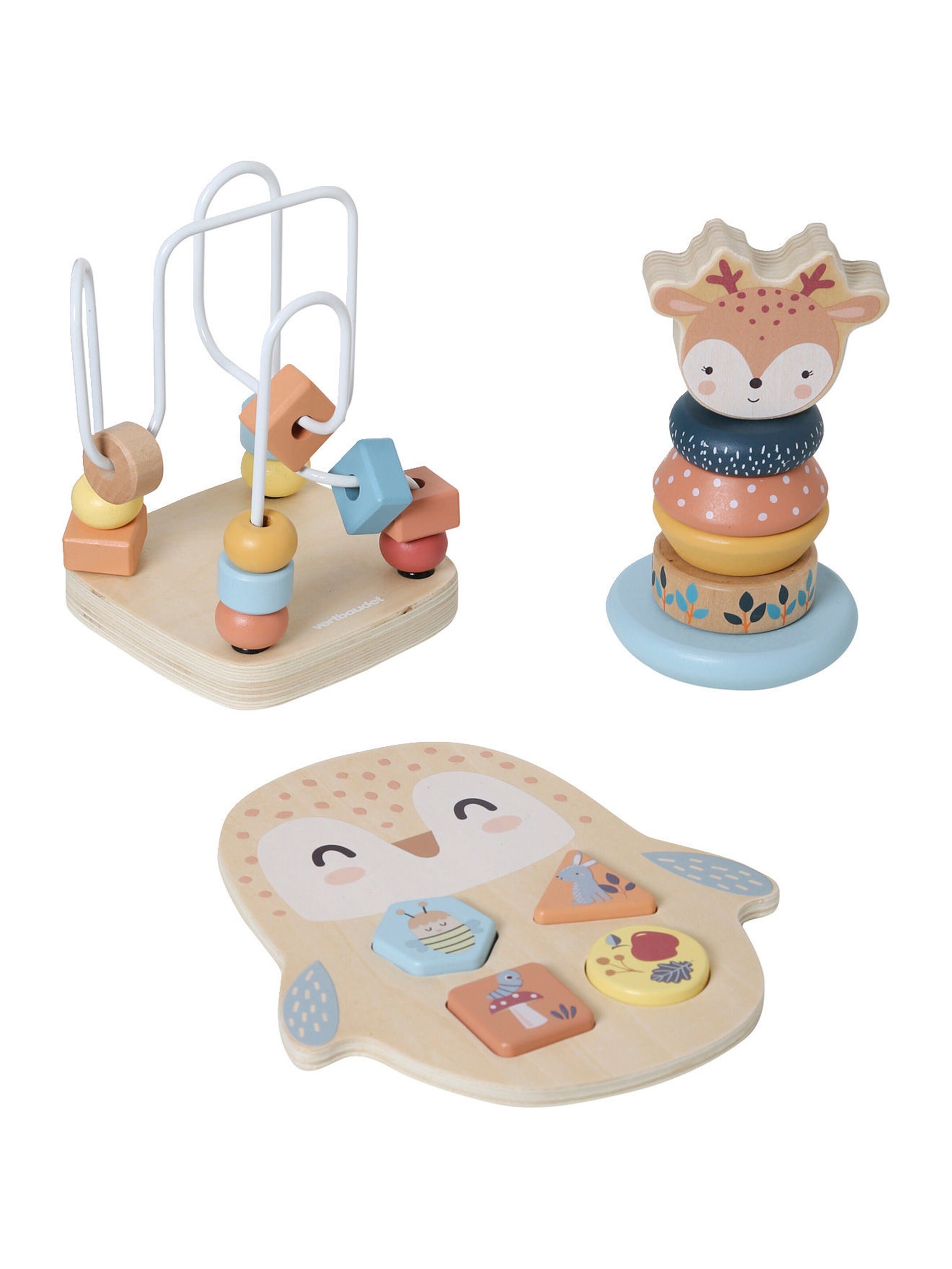 Vertbaudet Lernspielzeug-Set MÄRCHENWALD, Holz FSC® beige