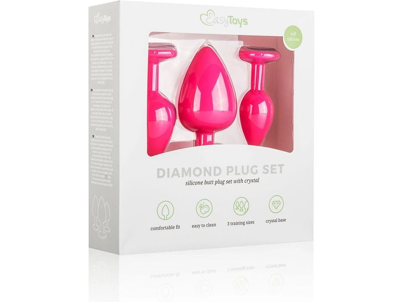Easytoys Anal Plug aus Silikon mit Diamant Pink Sexspielzeug Kollektion für die anale Stimulation