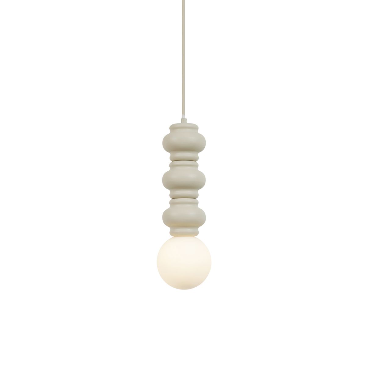 Retro hanglamp beige met mat glas - Fedde