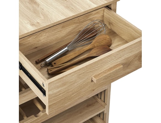 THE HOME DECO FACTORY - Ilot de cuisine saulk en bois - marron