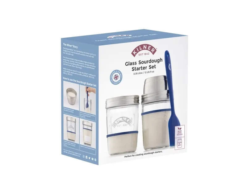 Surdej starter Kilner® - 2x0,35 l - Glas - Silikone - RF - klar