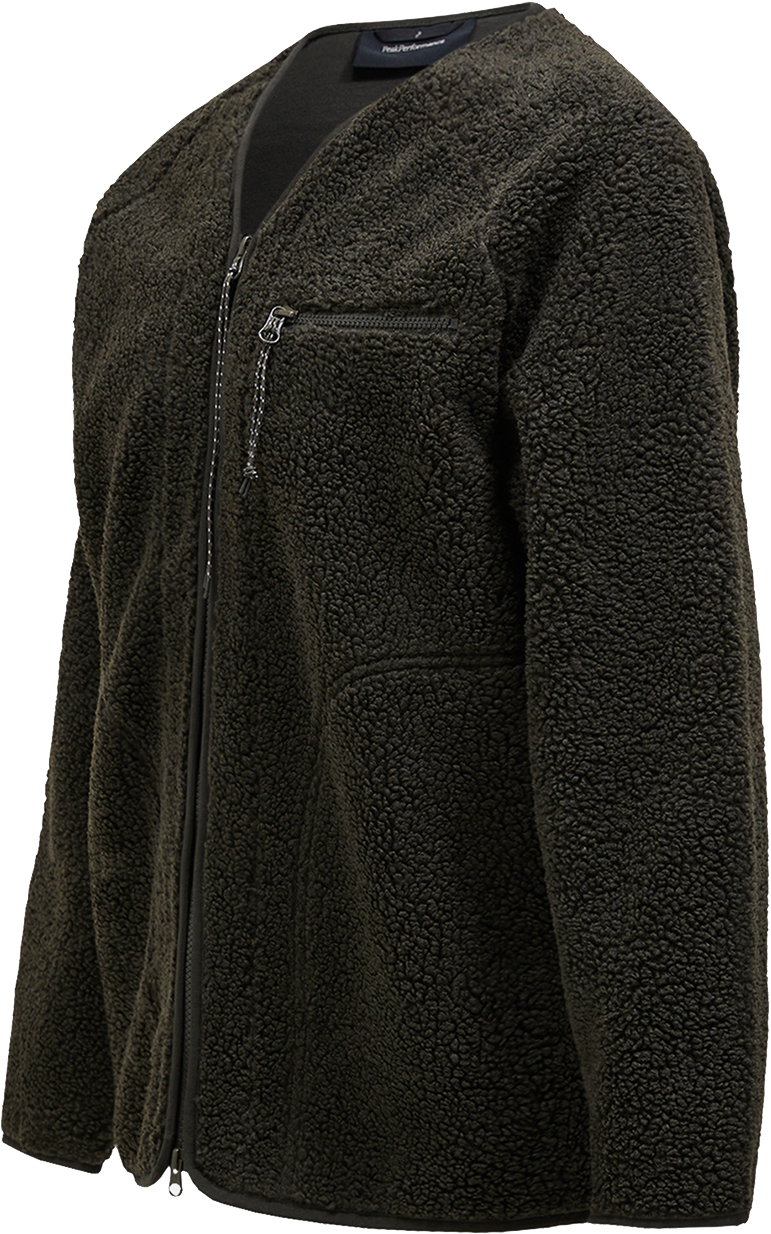 Heavy Pile Oversized Cardigan Herre Olive Extreme