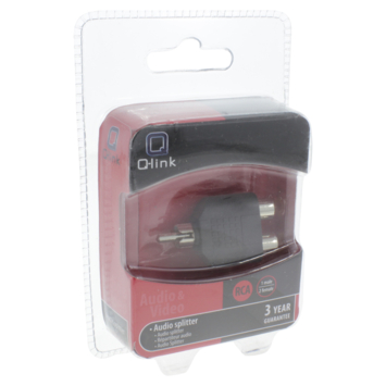 Q-Link tulp splitter 1RCA male/2RCA female