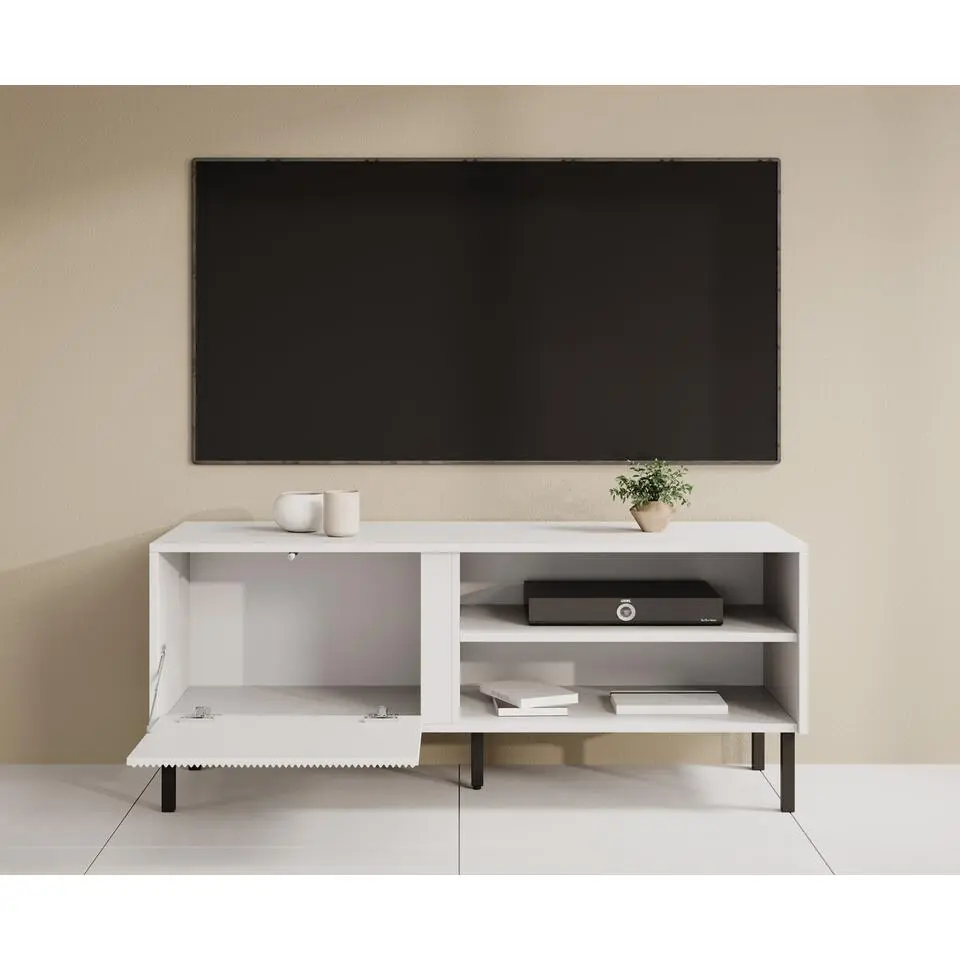 Meubella - TV-Meubel Margareth - Wit - 120 cm