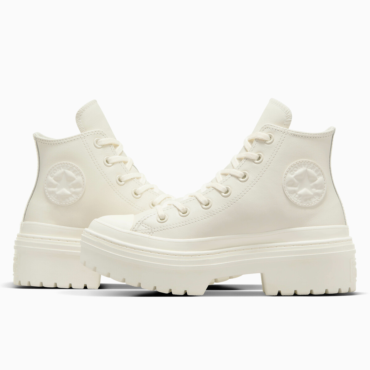 CONVERSE<br>Tênis All Star de couro com calcanhar tratorado