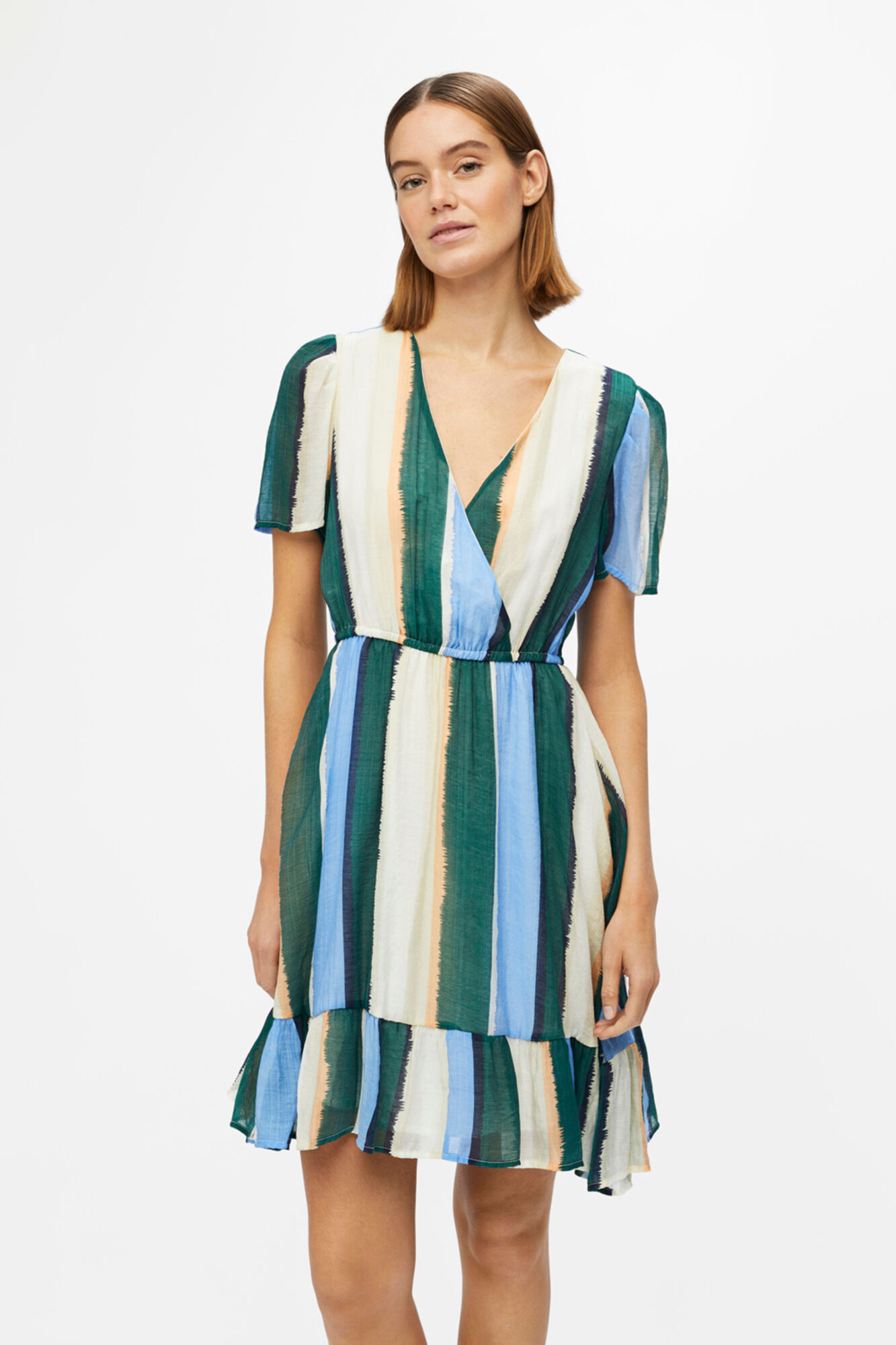 Vestido curto envelope - Verde