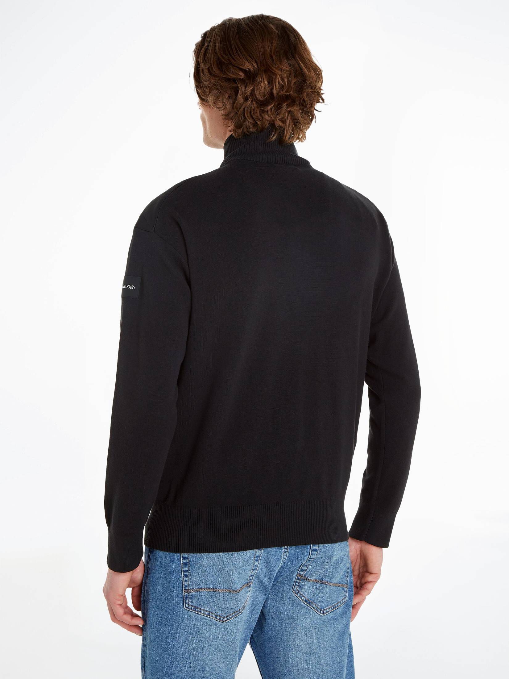 CALVIN KLEIN| Herren Strickjacke MIX MEDIA ZIP THROUGH JACKET