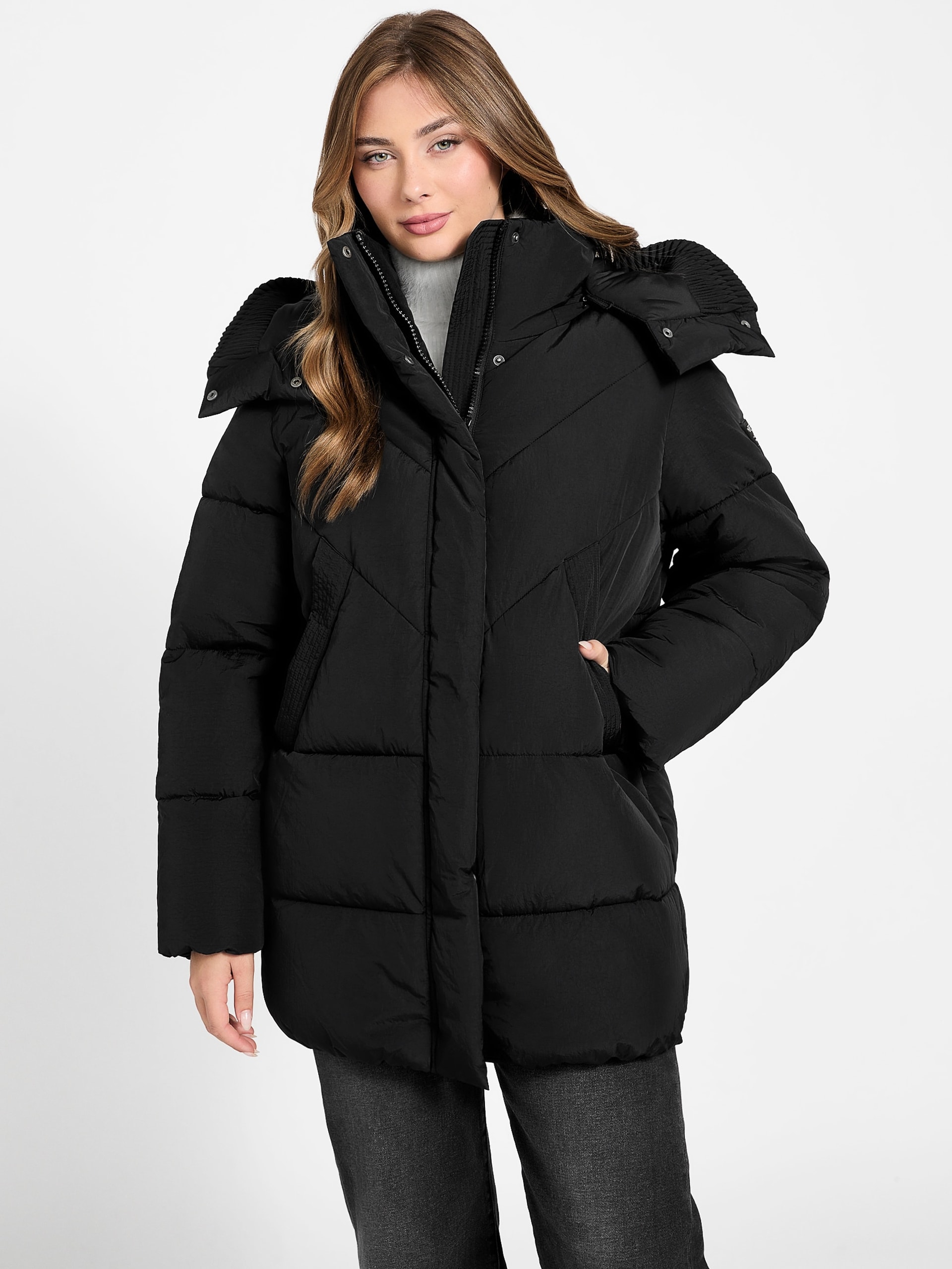 Jaqueta puffer com capuz Eco Eleonor