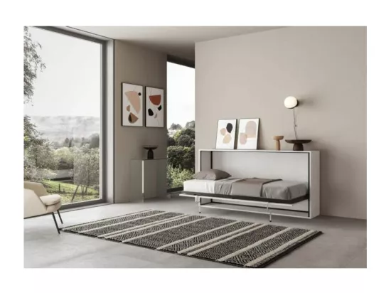 Lit escamotable horizontal blanc Bounto 85x185-