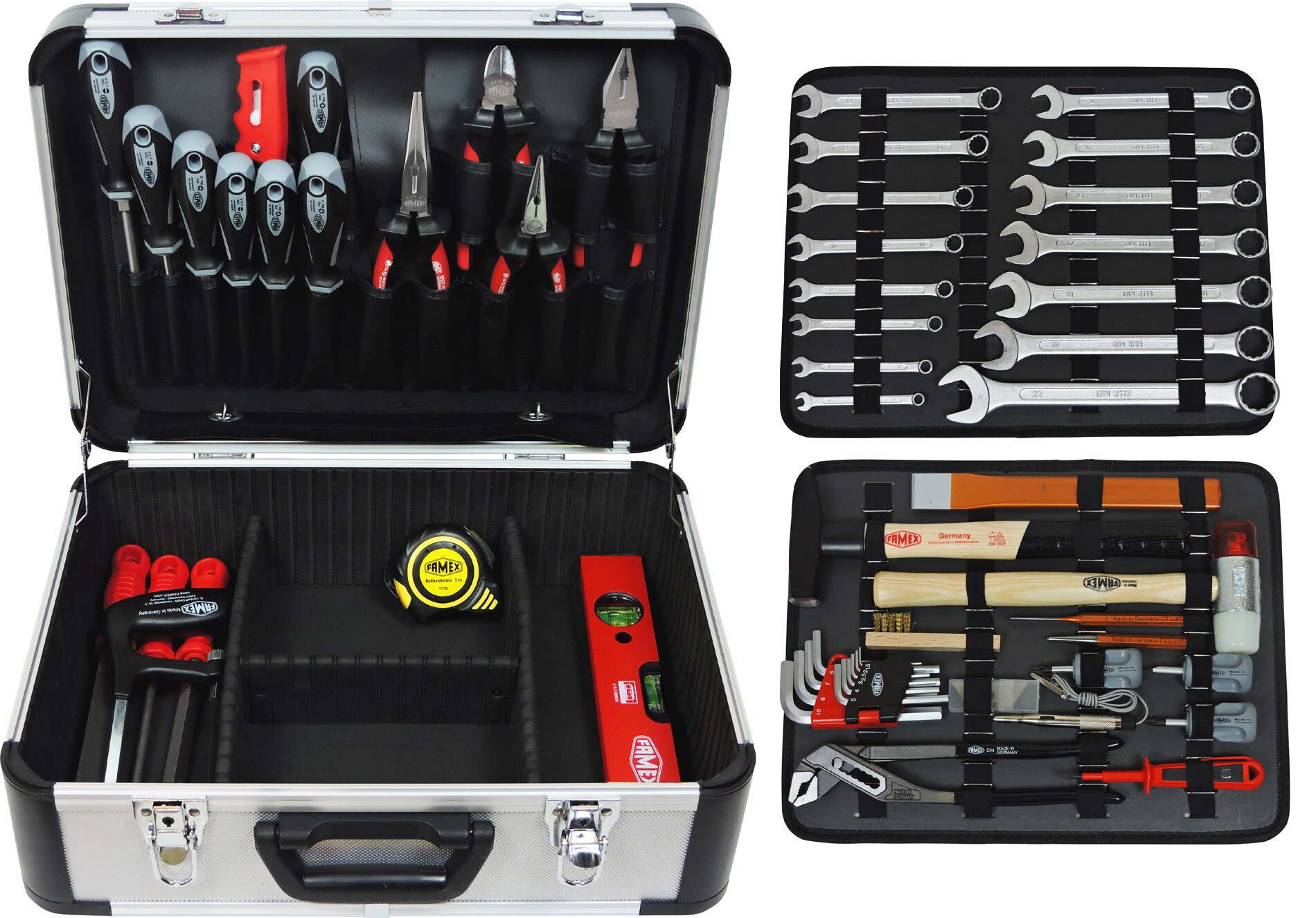 FAMEX 720-88 Profi Werkzeugkoffer mit Werkzeug Set