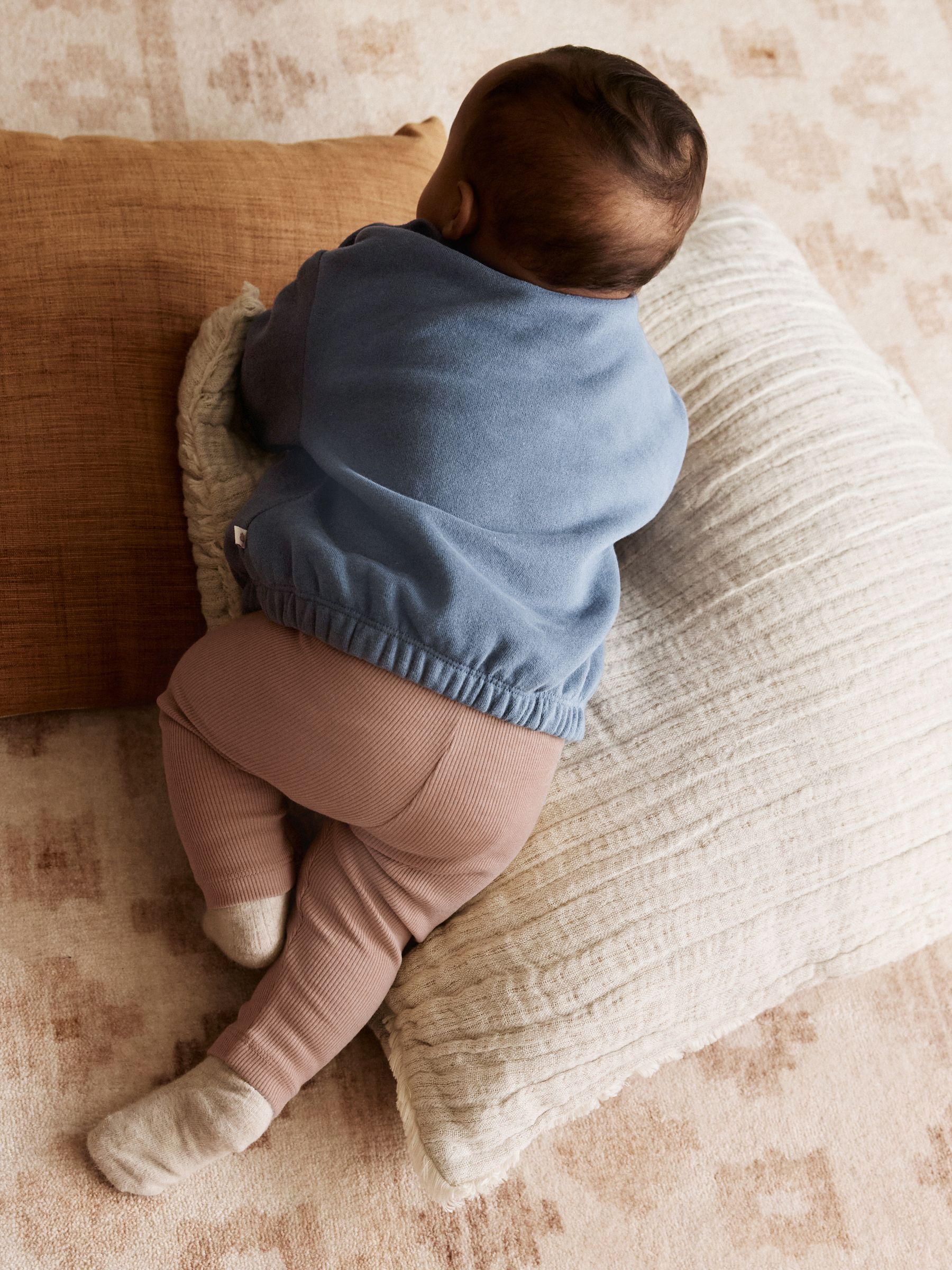 Blauw met dinosaurus - Set met baby-sweatshirt en legging (0mnd-3jr)