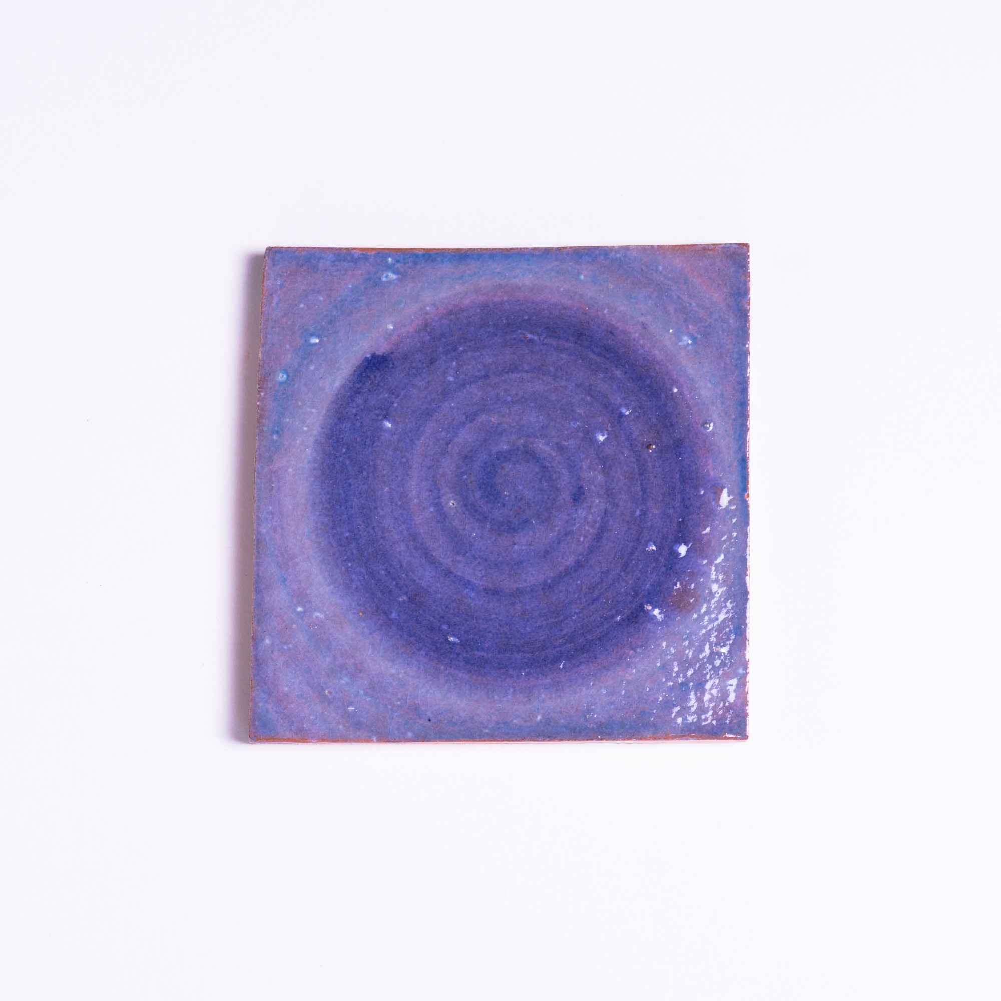 Kachel 'Rond', lila-blau, T 10 cm, B 10 cm, H 1 cm von fischer's lagerhaus