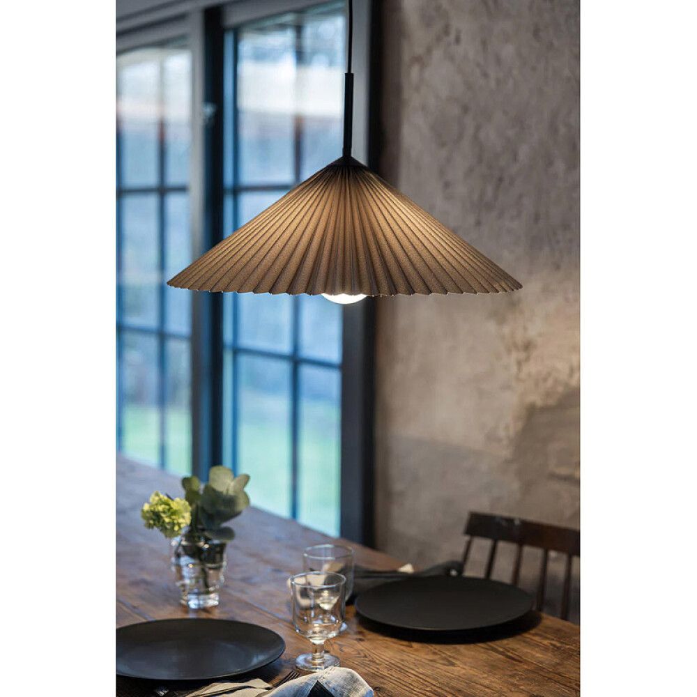 PENDELLAMPE MARKSLJÖD PLISADO 1L 50CM GRÅ
