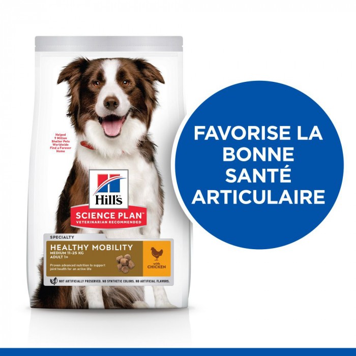 HILL'S Science Plan Healthy Mobility Medium Adult au Poulet - Croquettes pour chien