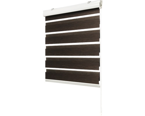 Soluna dubbel rolgordijn D-R8 met cassette, structuurbruin, 60x175 cm