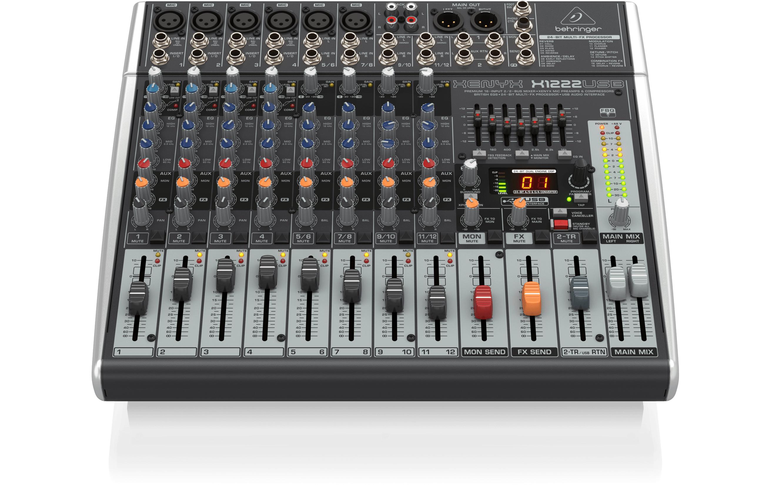 Mischpult XENYX X1222USB<br>16-Kanal Analogmischpult mit integriertem USB-Audiointerface
