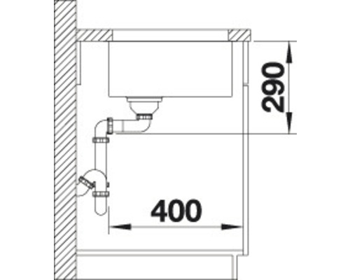 Blanco CLARON XL 60-U spoelbak, 570 x 460 mm, roestvrij staal, 521596