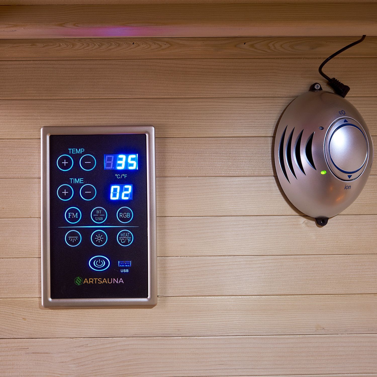 Infrarotkabine Nyborg S120K – Infrarotsauna 2 Personen –LED-Farblicht, 5 Keramik- 1 Flächenstrahler