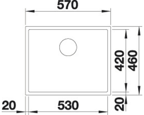 Blanco CLARON XL 60-U spoelbak, 570 x 460 mm, roestvrij staal, 521596