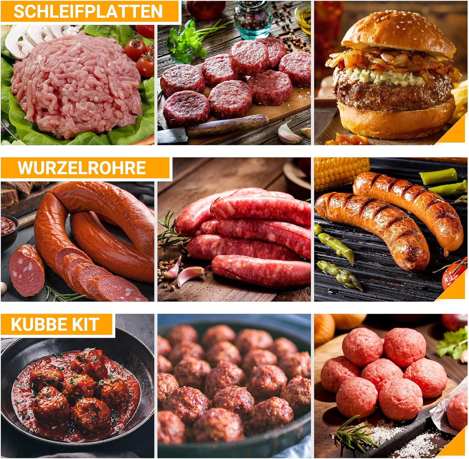 AOBOSI 3-In-1 Fleischwolf Elektrisch Mit 3 Edelstahl-Schleifplatten,1 Kubbe & 3 Wurstfüllrohren, [3000w Max |Size #10 ] Für Fleisch, Fleischwurst. Fleischwolf Edelstahl Mit Klingen.