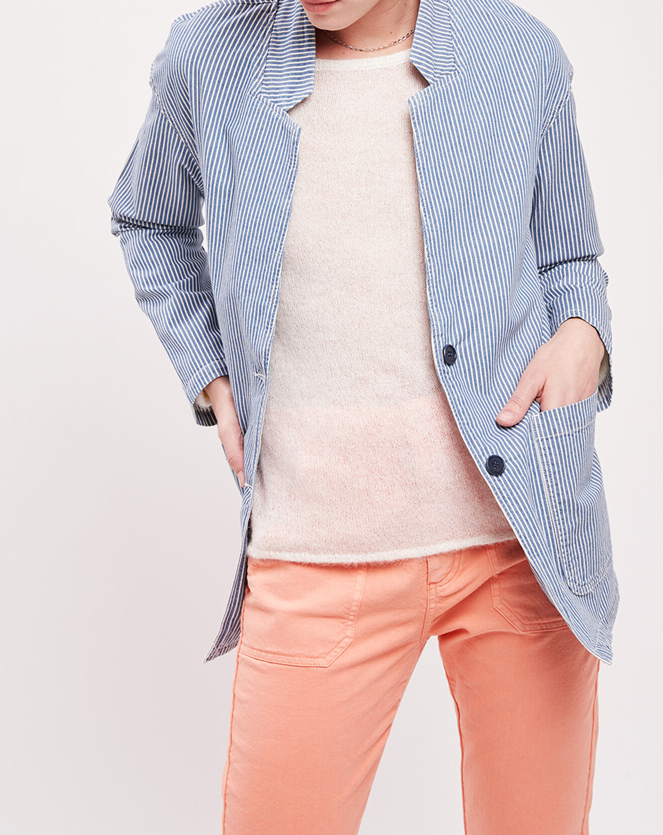 Harris Wilson Veste Loanie rayée azur