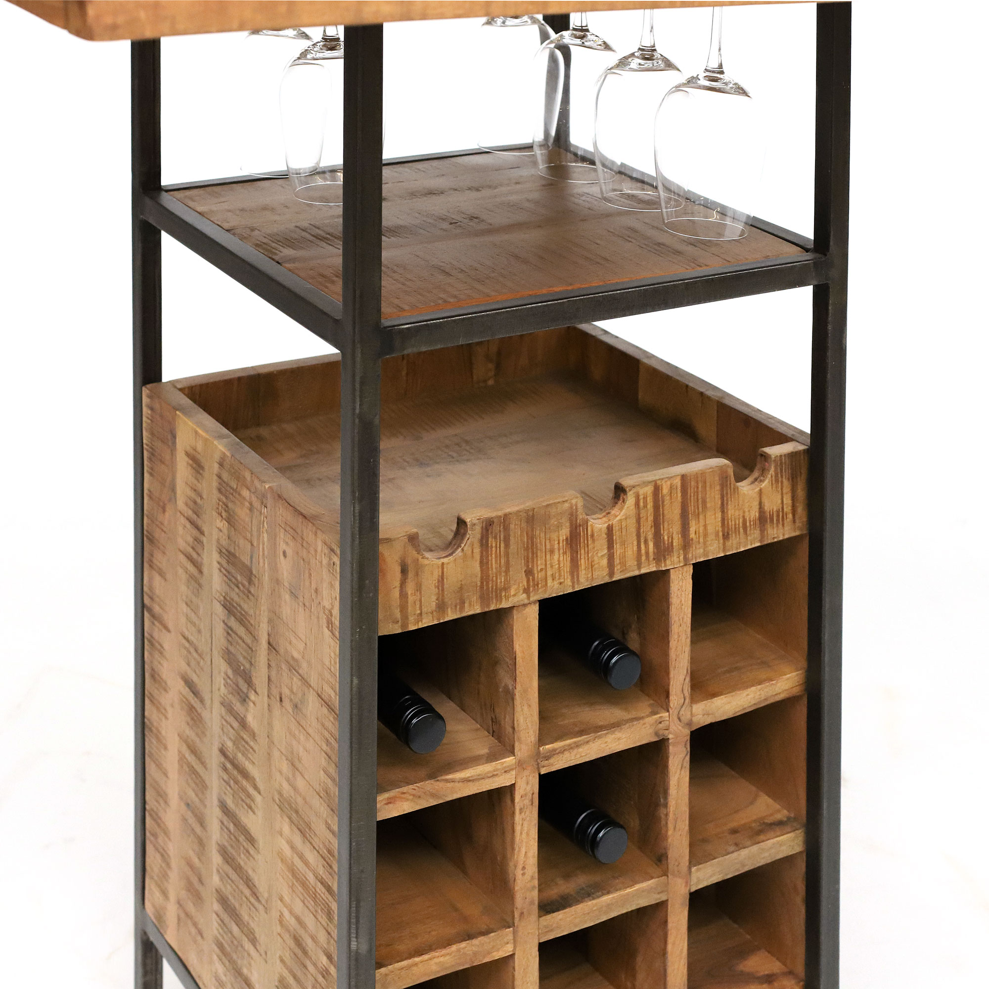 Bartisch 'Sveg', natur, schwarz, H 105 cm, B 90 cm, L 90 cm von fischer's lagerhaus